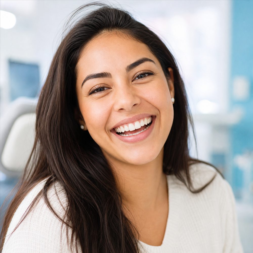Paciente mostrando su sonrisa