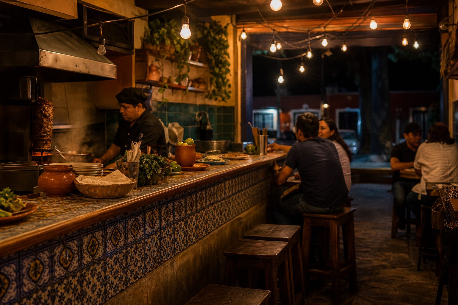 Interior de la taquería